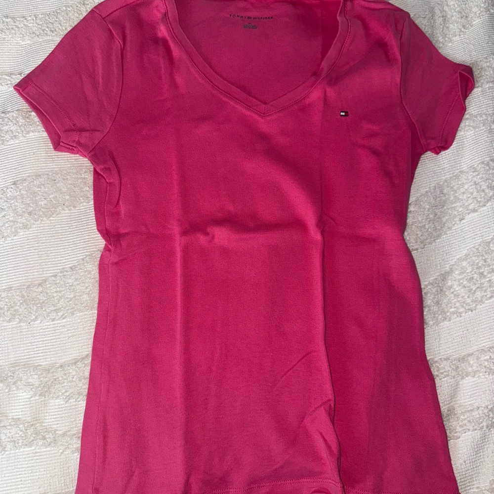 Tommy Hilfiger Pink Fitted Short Sleeve Tee